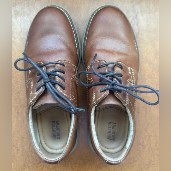 Johnston & Murphy Big Kid Holden Plain Toe Derby Shoes – Brown Leather – Size 1M - Picture 6 of 9